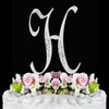 Sparkle ~ Silver Plated Individual Letter Inital Crystal Bridal Wedding Cake Toppers