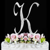 Sparkle ~ Silver Plated Individual Letter Inital Crystal Bridal Wedding Cake Toppers