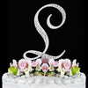 Sparkle ~ Silver Plated Individual Letter Inital Crystal Bridal Wedding Cake Toppers