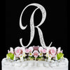Sparkle ~ Silver Plated Individual Letter Inital Crystal Bridal Wedding Cake Toppers