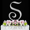 Sparkle ~ Silver Plated Individual Letter Inital Crystal Bridal Wedding Cake Toppers