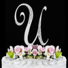 Sparkle ~ Silver Plated Individual Letter Inital Crystal Bridal Wedding Cake Toppers