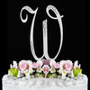 Sparkle ~ Silver Plated Individual Letter Inital Crystal Bridal Wedding Cake Toppers