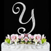 Sparkle ~ Silver Plated Individual Letter Inital Crystal Bridal Wedding Cake Toppers