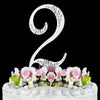 Sparkle ~ Silver & Gold Plated Individual Number Crystal Bridal Wedding Cake Toppers