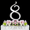 Sparkle ~ Silver & Gold Plated Individual Number Crystal Bridal Wedding Cake Toppers
