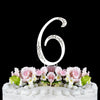 Sparkle ~ Silver & Gold Plated Individual Number Crystal Bridal Wedding Cake Toppers