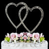 Silver Plated Crystal Wedding Heart Cake Toppers