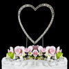 Silver Plated Crystal Wedding Heart Cake Toppers