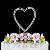 Silver Plated Crystal Wedding Heart Cake Toppers