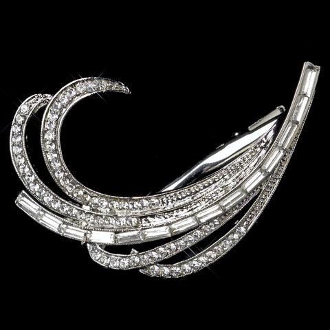 “My Love from the Star” Antique Silver Clear Rhinestone Vintage Deco Style Headpiece Bridal Wedding Hair Clip 101