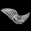 Antique Silver Clear Rhinestone Vintage Deco Style Bridal Wedding Hair Clip 102