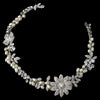 Silver Ivory Freshwater Pearl & Clear Rhinestone Bridal Wedding Headpiece Bridal Wedding Hair Clip 1060