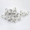 Silver Clear Small Floral Rhinestone Bridal Wedding Hair Clip 108