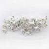Silver Clear Rhinestone & Freshwater Pearl Floral Bridal Wedding Hair Clip 109