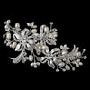 Silver Clear Rhinestone & Freshwater Pearl Floral Bridal Wedding Hair Clip 109