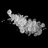 Fabric Flower Rhinestone Bridal Wedding Hair Clip 1171 White or Ivory