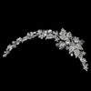 Silver Clear Side Accented Crystal & Rhinestone Bridal Wedding Tiara Bridal Wedding Hair Clip 1932