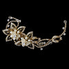 * Gold Floral Vine Bridal Wedding Hair Clip 2496