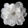 White Jeweled Delphinium Medium Alligator Bridal Wedding Hair Clip 407 with Bridal Wedding Brooch Pin