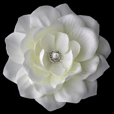 * Jeweled Delphinium Flower Bridal Wedding Headpiece Bridal Wedding Hair Clip 413 White or Ivory