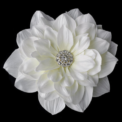 * Elegant Rhinestone Jeweled Royal Gerber Flower Bridal Wedding Hair Clip - Bridal Wedding Hair Clip 417