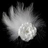 Petite Flower Feather Fascinator Bridal Wedding Day Bridal Wedding Hair Clip - Bridal Wedding Hair Clip 420 White