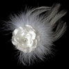 Petite Flower Feather Fascinator Bridal Wedding Day Bridal Wedding Hair Clip - Bridal Wedding Hair Clip 420 White