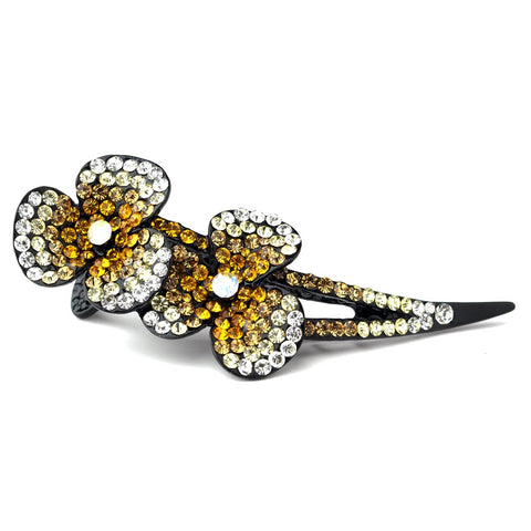 * Topaz Mix on Black Claw Bridal Wedding Hair Clip 464