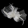 * Ivory Flower Feather & Crystal Fascinator Bridal Wedding Hair Clip 518
