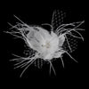 * Silver Clear Rhinestone & Feather Tulle Bridal Wedding Hair Accent Bridal Wedding Hair Clip 7387