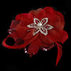 * Red Bridal Wedding Feather Fascinator Bridal Wedding Hair Clip Bridal Wedding Brooch 8106