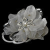* Silver Feather Fascinator Bridal Wedding Hair Clip with Bridal Wedding Brooch Pin 8106