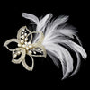 Elegant Ivory Flower Bridal Wedding Hair Clip w/ Rhinestones & Freshwater Pearls 8991