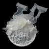 Elaborate Ivory Flower Russian Tulle Pearl Bridal Wedding Hair Cap Bridal Wedding Hair Clip 9672