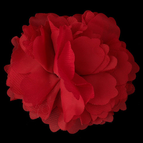 * Dainty Red Floral Bridal Wedding Hair Clip with Additional Bridal Wedding Brooch Pin 9943