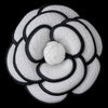 * Oldies White & Black Flower Bridal Wedding Hair Clip 9944 with Bridal Wedding Brooch Pin