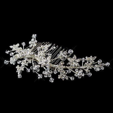 Swarovski Crystal Bridal Wedding Hair Comb 001 Silver