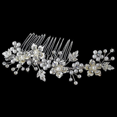 Rhinestone & Pearl Bridal Wedding Hair Comb 039