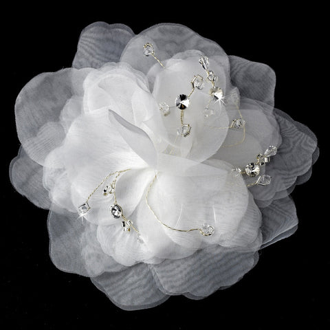 * Precious Dahlia Flower Bridal Wedding Hair Accessory with Genuine Swarovski Crystals 1134
