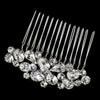 Rhodium Clear Multi Cut Rhinestone Bridal Wedding Hair Comb 1353