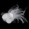 Feather Fascinator White or Ivory Bridal Wedding Hair Comb 1533