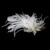 * Glamorous Silver Clear Crystal & White or Ivory Feather Fascinator 1537