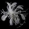 * White/Ivory Feather Fascinator Bridal Wedding Hair Comb 1539