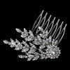 Rhodium Great Gatsby Inspired Floral Leaf Bridal Wedding Hair Comb 190