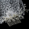 Enchanting Swarovski & Rhinestone Flower Bridal Wedding Hair Comb & Birdcage Bridal Wedding Veil 2075