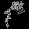 Stunning Antique Silver Aurora Borealis Flower Bridal Wedding Hair Comb 2146