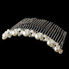 Elegant Pearl & Rhinestone Ribbon Bridal Wedding Hair Comb 294