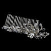 Antique Silver Clear Crystal & Rhinestone Bridal Wedding Hair Comb 3644