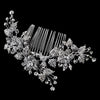 Antique Rhodium Silver Clear Rhinestone Floral Vine Bridal Wedding Hair Comb 4401